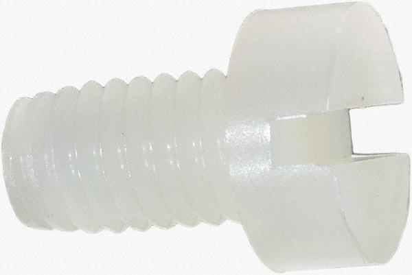Made in USA - M6x1.00 Metric Coarse, 10mm Length Under Head Slotted Drive Machine Screw - Cheese Head, Grade 6/6 Nylon, Uncoated, Without Washer - Americas Industrial Supply