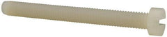 Made in USA - M6x1.00 Metric Coarse, 60mm Length Under Head Slotted Drive Machine Screw - Cheese Head, Grade 6/6 Nylon, Uncoated, Without Washer - Americas Industrial Supply