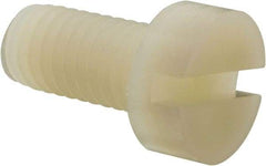 Made in USA - M8x1.25 Metric Coarse, 16mm Length Under Head Slotted Drive Machine Screw - Cheese Head, Grade 6/6 Nylon, Uncoated, Without Washer - Americas Industrial Supply