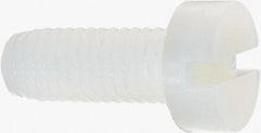 Made in USA - M8x1.25 Metric Coarse, 20mm Length Under Head Slotted Drive Machine Screw - Cheese Head, Grade 6/6 Nylon, Uncoated, Without Washer - Americas Industrial Supply