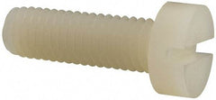 Made in USA - M8x1.25 Metric Coarse, 25mm Length Under Head Slotted Drive Machine Screw - Cheese Head, Grade 6/6 Nylon, Uncoated, Without Washer - Americas Industrial Supply