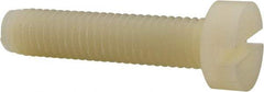 Made in USA - M8x1.25 Metric Coarse, 35mm Length Under Head Slotted Drive Machine Screw - Cheese Head, Grade 6/6 Nylon, Uncoated, Without Washer - Americas Industrial Supply