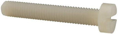 Made in USA - M8x1.25 Metric Coarse, 50mm Length Under Head Slotted Drive Machine Screw - Cheese Head, Grade 6/6 Nylon, Uncoated, Without Washer - Americas Industrial Supply