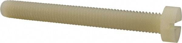 Made in USA - M8x1.25 Metric Coarse, 70mm Length Under Head Slotted Drive Machine Screw - Cheese Head, Grade 6/6 Nylon, Uncoated, Without Washer - Americas Industrial Supply