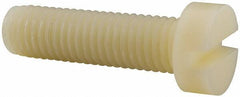 Made in USA - M10x1.50 Metric Coarse, 35mm Length Under Head Slotted Drive Machine Screw - Cheese Head, Grade 6/6 Nylon, Uncoated, Without Washer - Americas Industrial Supply