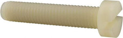 Made in USA - M10x1.50 Metric Coarse, 50mm Length Under Head Slotted Drive Machine Screw - Cheese Head, Grade 6/6 Nylon, Uncoated, Without Washer - Americas Industrial Supply