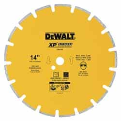 DeWALT - 14" Diam, 1" Arbor Hole Diam, Wet & Dry Cut Saw Blade - Diamond-Tipped, Standard Round Arbor - Americas Industrial Supply