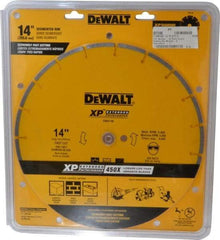 DeWALT - 14" Diam, 1" Arbor Hole Diam, Wet & Dry Cut Saw Blade - Diamond-Tipped, General Purpose Action, Standard Round Arbor - Americas Industrial Supply