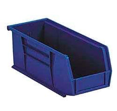 Akro-Mils - 75 Lb. Load Capacity, 18" Deep, Blue Polymer Hopper Stacking Bin - 11" High x 16-1/2" Wide x 18" Long - Americas Industrial Supply