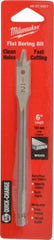 Milwaukee Tool - 1/2", 1/4" Straight Shank, Bright Finish, Carbon Steel, Spade Blade Drill Bit - 2 Spurs, 6-3/8" Overall Length, Wire Fishing Hole - Americas Industrial Supply