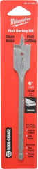 Milwaukee Tool - 7/8", 1/4" Straight Shank, Bright Finish, Carbon Steel, Spade Blade Drill Bit - 2 Spurs, 6-3/8" Overall Length, Wire Fishing Hole - Americas Industrial Supply