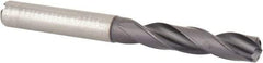 Kennametal - 19/64" 140° Spiral Flute Solid Carbide Screw Machine Drill Bit - Multilayer TiAlN Finish, Right Hand Cut, 1.6142" Flute Length, 3.1102" OAL, Standard Point, Straight Shank, Through Coolant - Americas Industrial Supply