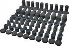 Grier Abrasives - 100 Piece Aluminum Oxide Vitrified Mounted Stone Abrasive Point Set - Includes Shapes A5, A12, A14, A21, A32, A37, A39, A40, W206 & W217 - Americas Industrial Supply