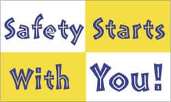 NMC - Safety Starts with You!, 60 Inch Long x 36 Inch High, Safety Banner - Polyethylene, English, Printed on 1 Side - Americas Industrial Supply