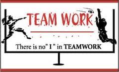 NMC - Team Work - There Is No "I" in Teamwork, 60 Inch Long x 36 Inch High, Safety Banner - Polyethylene, English, Printed on 1 Side - Americas Industrial Supply