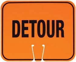 NMC - "Detour", 10-1/2" Long x 12-3/4" Wide, Rigid Plastic Safety Sign - Rectangle, Use for Accident Prevention - Americas Industrial Supply
