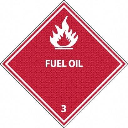 NMC - Fuel Oil DOT Shipping Label - 4" High x 4" Wide - Americas Industrial Supply