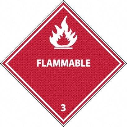 NMC - Flammable DOT Shipping Label - 4" High x 4" Wide - Americas Industrial Supply