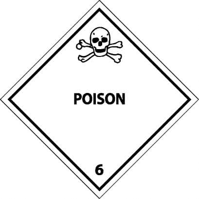 NMC - Poison DOT Shipping Label - 4" High x 4" Wide - Americas Industrial Supply