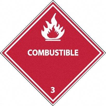 NMC - Combustible DOT Shipping Label - 4" High x 4" Wide - Americas Industrial Supply