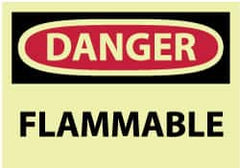 NMC - Danger - Flammable, Pressure Sensitive Vinyl Fire Sign - 5" Wide x 3" High - Americas Industrial Supply