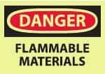 NMC - "Danger - Flammable Materials", 10" Long x 14" Wide, Pressure-Sensitive Vinyl Safety Sign - Rectangle, 0.004" Thick, Use for Hazardous Materials - Americas Industrial Supply