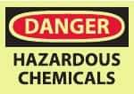 NMC - "Danger - Hazardous Chemicals", 10" Long x 14" Wide, Pressure-Sensitive Vinyl Safety Sign - Rectangle, 0.004" Thick, Use for Hazardous Materials - Americas Industrial Supply