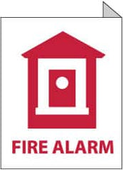 NMC - Fire Alarm, Plastic Fire Sign - 8" Wide x 10" High, Glow-in-the-Dark - Americas Industrial Supply