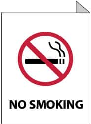 NMC - "Danger - No Smoking", 10" Long x 14" Wide, Pressure-Sensitive Vinyl Safety Sign - Rectangle, 0.004" Thick, Use for Accident Prevention - Americas Industrial Supply