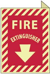 NMC - Fire Extinguisher, Plastic Fire Sign - 9" Wide x 12" High, Glow-in-the-Dark - Americas Industrial Supply