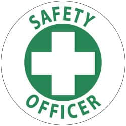 NMC - SafetyOofficer, Hard Hat Label - Green on White, 2" Thick, For Accident Prevention - Americas Industrial Supply