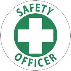 NMC - SafetyOofficer, Hard Hat Label - Green on White, 2" Thick, For Accident Prevention - Americas Industrial Supply