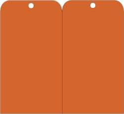 NMC - 3" High x 6" Long, Safety & Facility Blank Tag - 2 Sides, Orange Unrippable Vinyl - Americas Industrial Supply