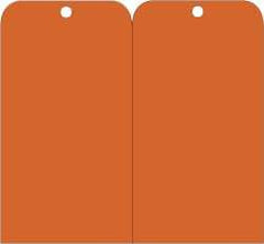 NMC - 3" High x 6" Long, Safety & Facility Blank Tag - 2 Sides, Orange Unrippable Vinyl - Americas Industrial Supply