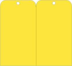 NMC - 3" High x 6" Long, Safety & Facility Blank Tag - 2 Sides, Yellow Unrippable Vinyl - Americas Industrial Supply
