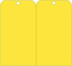 NMC - 3" High x 6" Long, Safety & Facility Blank Tag - 2 Sides, Yellow Unrippable Vinyl - Americas Industrial Supply
