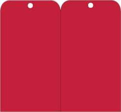 NMC - 3" High x 6" Long, Safety & Facility Blank Tag - 2 Sides, Red Unrippable Vinyl - Americas Industrial Supply