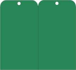 NMC - 3" High x 6" Long, Safety & Facility Blank Tag - 2 Sides, Green Unrippable Vinyl - Americas Industrial Supply