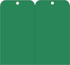 NMC - 3" High x 6" Long, Safety & Facility Blank Tag - 2 Sides, Green Unrippable Vinyl - Americas Industrial Supply