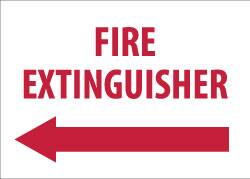 NMC - Fire Extinguisher, Pressure Sensitive Vinyl Fire Sign - 14" Wide x 10" High, Glow-in-the-Dark - Americas Industrial Supply