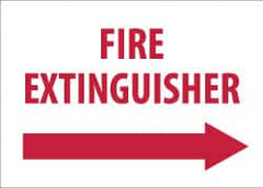 NMC - Fire Extinguisher, Pressure Sensitive Vinyl Fire Sign - 14" Wide x 10" High, Glow-in-the-Dark - Americas Industrial Supply