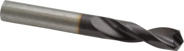 Guhring - 7/16" 130° Parabolic Flute Powdered Metal Screw Machine Drill Bit - FIREX Finish, Right Hand Cut, 1.8504" Flute Length, 3.7402" OAL, Standard Point, Straight Shank - Americas Industrial Supply