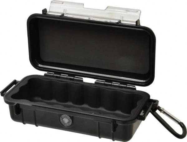 Pelican Products, Inc. - 3-7/8" Wide x 3-7/8" Deep x 2-7/16" High, Clamshell Hard Case - Black, Polycarbonate - Americas Industrial Supply