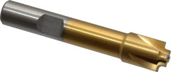 Interstate - 3/64" Radius, 7/16" Mill Diam, 4 Flute High Speed Steel Corner Rounding End Mill - Single End, TiN Finish, 2-1/2" OAL, 3/8" Shank Diam - Americas Industrial Supply