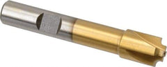 Interstate - 1/16" Radius, 7/16" Mill Diam, 4 Flute High Speed Steel Corner Rounding End Mill - Single End, TiN Finish, 2-1/2" OAL, 3/8" Shank Diam - Americas Industrial Supply