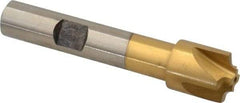 Interstate - 5/64" Radius, 1/2" Mill Diam, 4 Flute High Speed Steel Corner Rounding End Mill - Single End, TiN Finish, 2-1/2" OAL, 3/8" Shank Diam - Americas Industrial Supply
