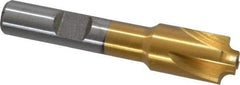 Interstate - 3/32" Radius, 1/2" Mill Diam, 4 Flute High Speed Steel Corner Rounding End Mill - Single End, TiN Finish, 2-1/2" OAL, 3/8" Shank Diam - Americas Industrial Supply