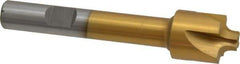 Interstate - 1/8" Radius, 5/8" Mill Diam, 4 Flute High Speed Steel Corner Rounding End Mill - Single End, TiN Finish, 3" OAL, 3/8" Shank Diam - Americas Industrial Supply