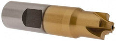 Interstate - 1/8" Radius, 5/8" Mill Diam, 4 Flute High Speed Steel Corner Rounding End Mill - Single End, TiN Finish, 3" OAL, 3/4" Shank Diam - Americas Industrial Supply