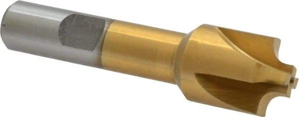 Interstate - 5/32" Radius, 3/4" Mill Diam, 4 Flute High Speed Steel Corner Rounding End Mill - Single End, TiN Finish, 3" OAL, 1/2" Shank Diam - Americas Industrial Supply